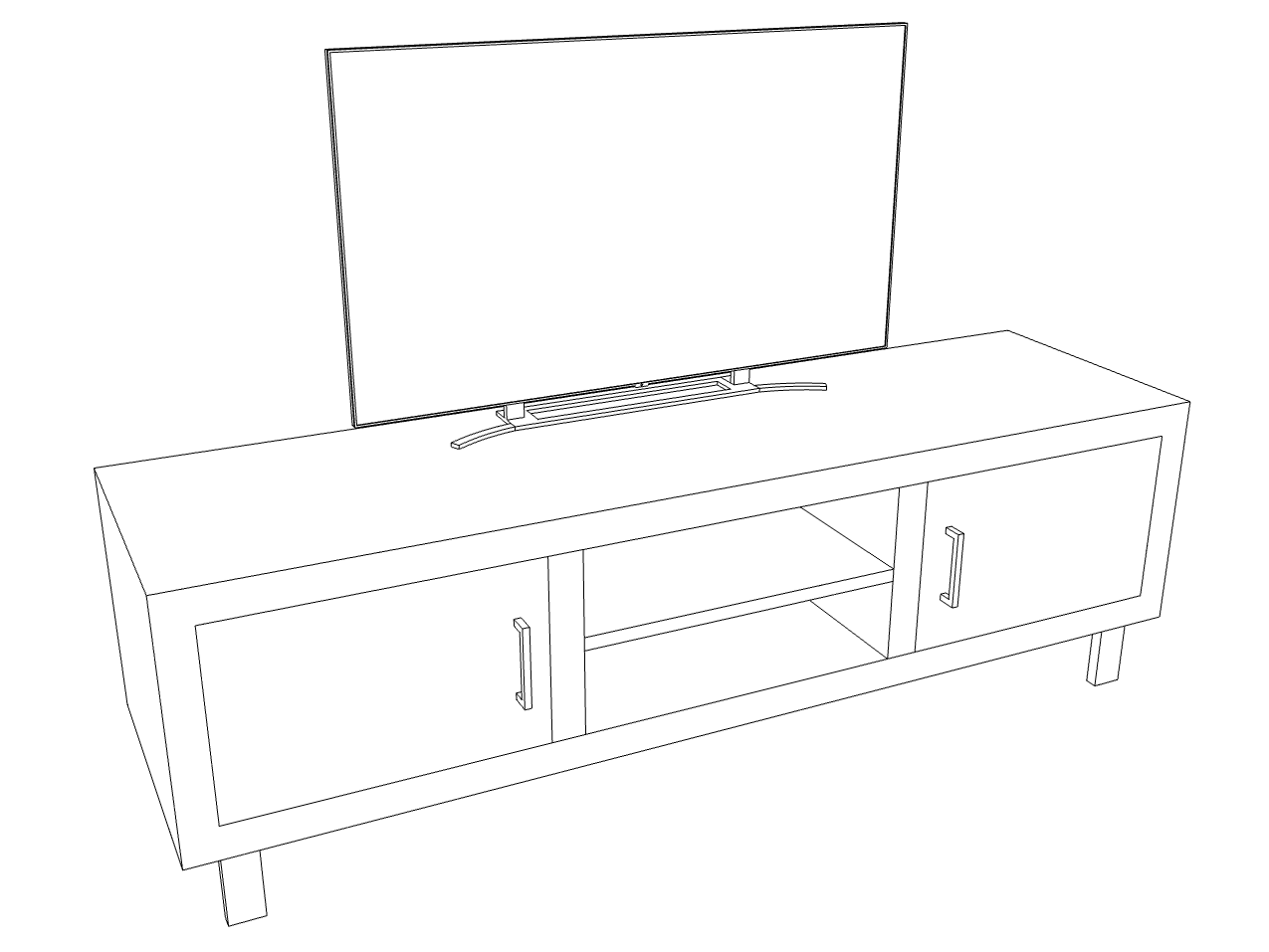3D tekening TV meubels